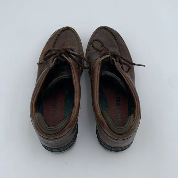 Vintage Timberland brown leather lace up boat shoes