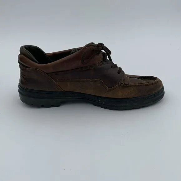Vintage Timberland brown leather lace up boat shoes
