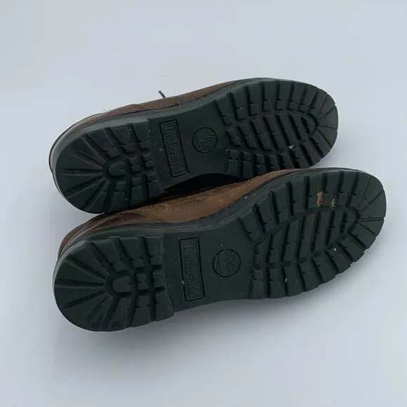 Vintage Timberland brown leather lace up boat shoes