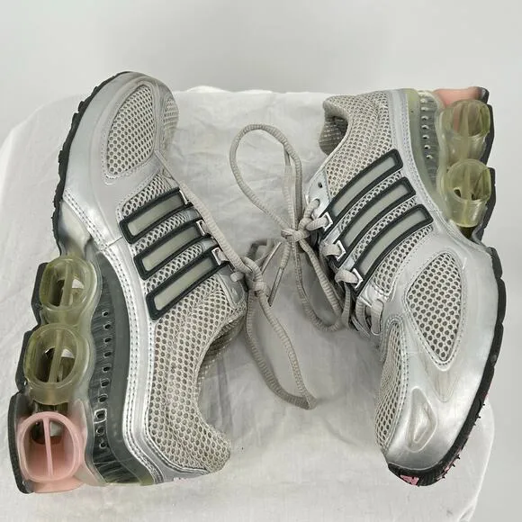Vintage y2k Women's 6.5 Adidas Bounce Pink Silver/Grey athletic shoes sneakers