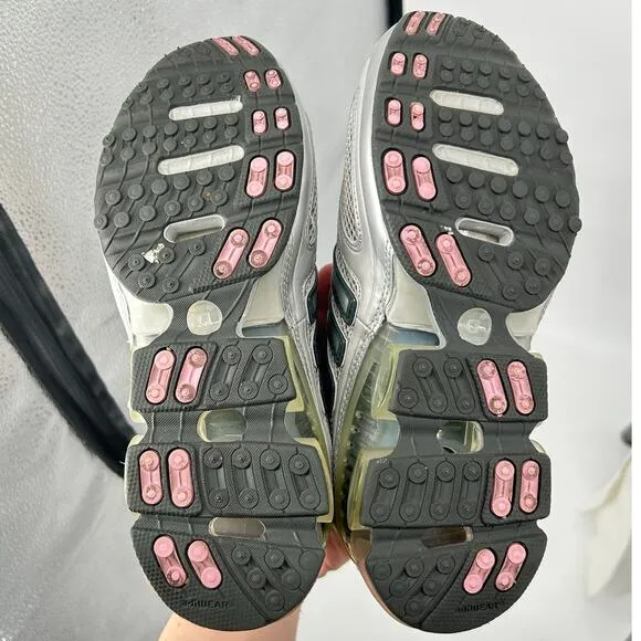 Vintage y2k Women's 6.5 Adidas Bounce Pink Silver/Grey athletic shoes sneakers