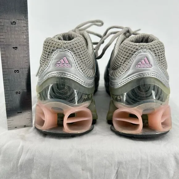 Vintage y2k Women's 6.5 Adidas Bounce Pink Silver/Grey athletic shoes sneakers