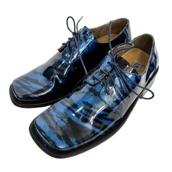 Vintage Zoot Suit Zebra Blue Oxford Formal Dress Shoe Rare OOAK NWOT