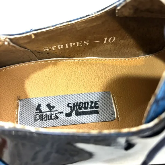 Vintage Zoot Suit Zebra Blue Oxford Formal Dress Shoe Rare OOAK NWOT