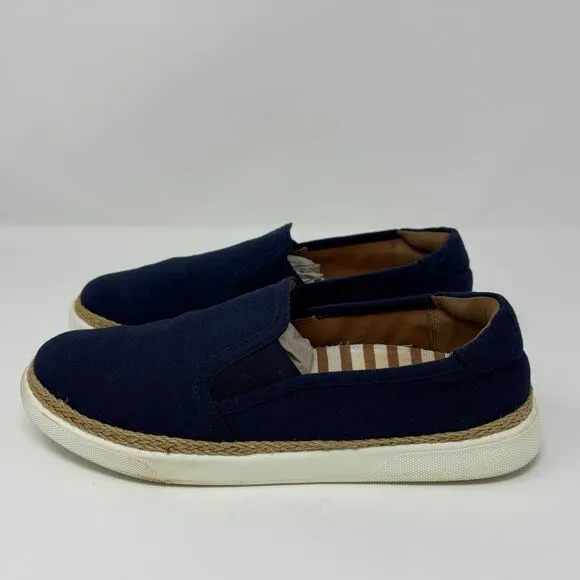Vionic Rae Loafers Size 7.5, Navy Canvas Slip On Shoes