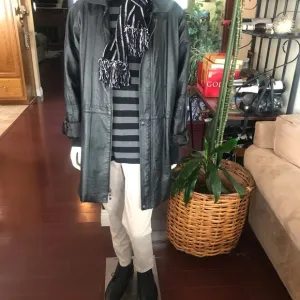 “Whole outfit” Black leather by USA LEATHER/ Blacktop shoes by JEFFREY TYLER.