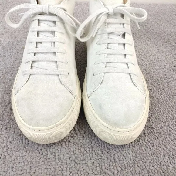Woman by Common Projects Achilles Mid Womens 37 EU Shoes Cream White Suede 4016
