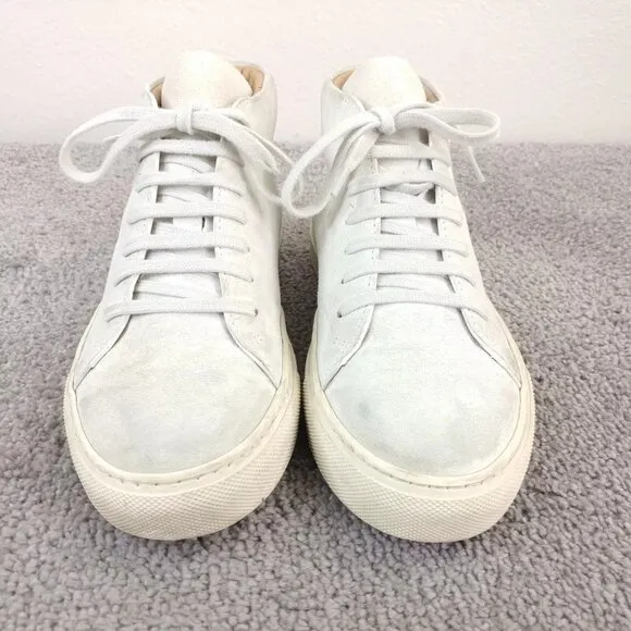 Woman by Common Projects Achilles Mid Womens 37 EU Shoes Cream White Suede 4016