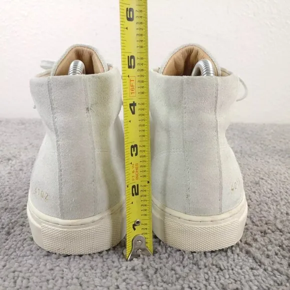 Woman by Common Projects Achilles Mid Womens 37 EU Shoes Cream White Suede 4016