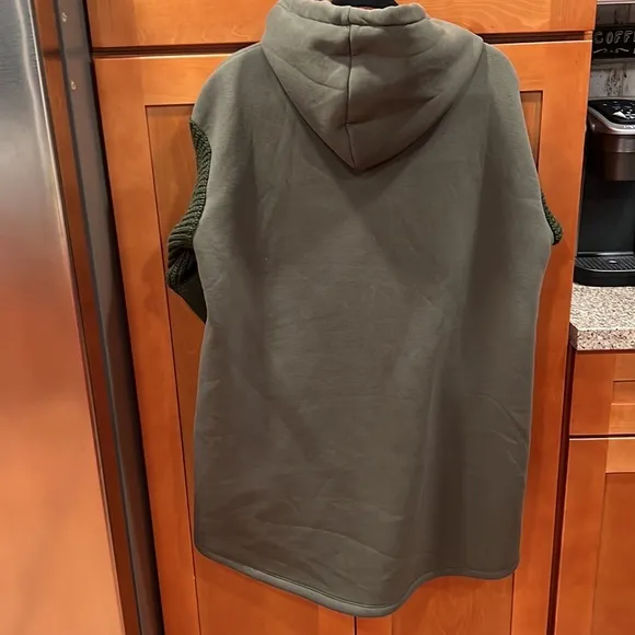 Women Zip Up Fleece Hoodies Tunic Sweatshirt Long Hoodie Jacket Oversized Olive
