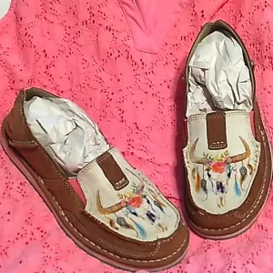 Women's Ariat Cruisers cow skull leather shoes size 7