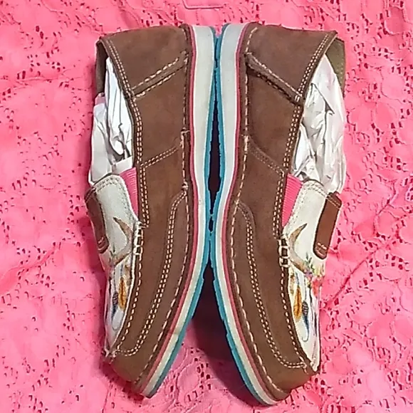 Women's Ariat Cruisers cow skull leather shoes size 7