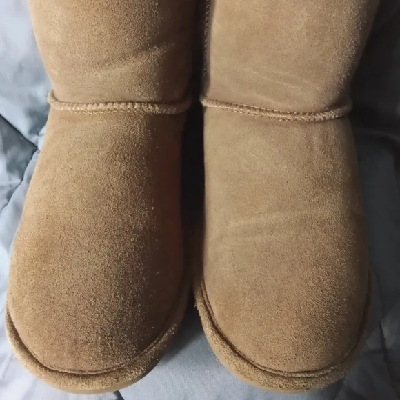 Women's BearPaw Brown Suede Eva Tall Sheepskin Wool Blend Winter Boots Size 10