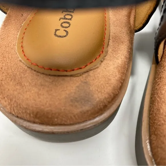 Women’s Cobb Hill Zion 2 Piece Leather Sandals Black WIDE