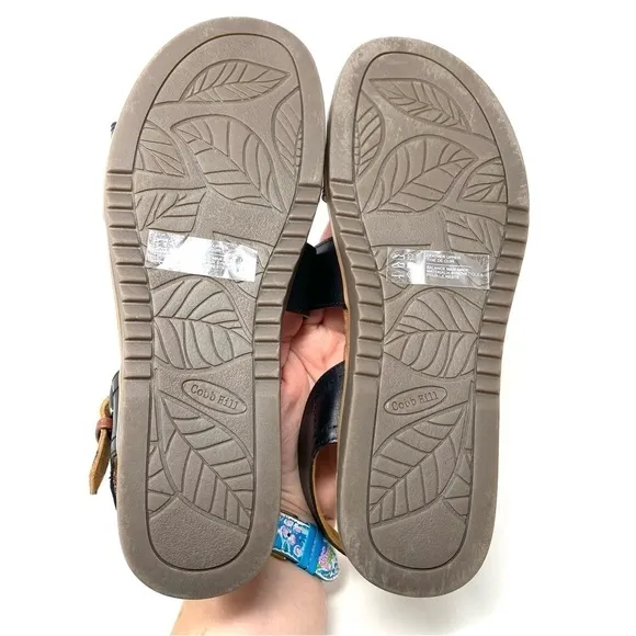 Women’s Cobb Hill Zion 2 Piece Leather Sandals Black WIDE