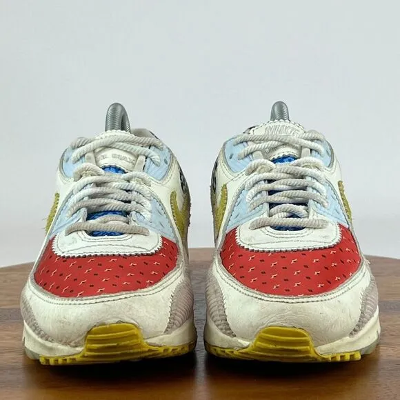 Womens‎ Nike Air Max 90 Patchwork Athletic Shoes Sneakers Size 8.5 M GUC