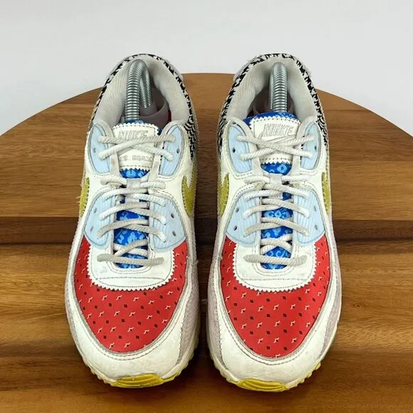 Womens‎ Nike Air Max 90 Patchwork Athletic Shoes Sneakers Size 8.5 M GUC