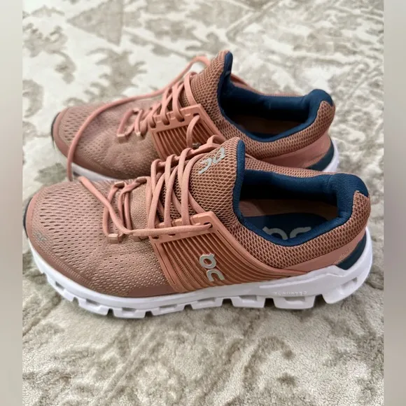 Women's ON Cloud Cloudswift Sneaker Athletic Running Shoes Blush Denim S…