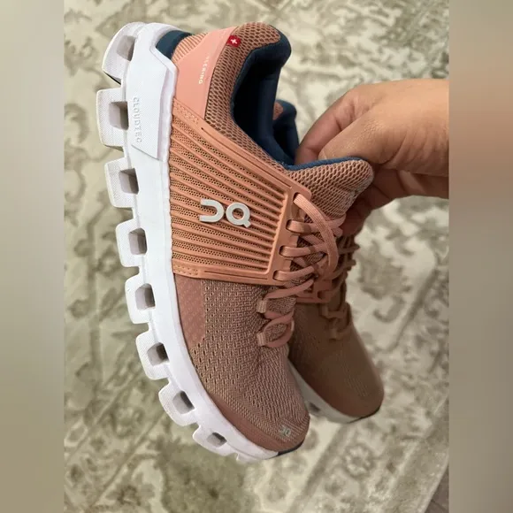 Women's ON Cloud Cloudswift Sneaker Athletic Running Shoes Blush Denim S…