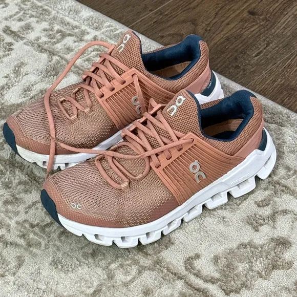 Women's ON Cloud Cloudswift Sneaker Athletic Running Shoes Blush Denim S…