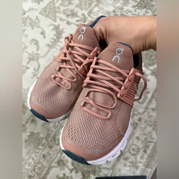 Women's ON Cloud Cloudswift Sneaker Athletic Running Shoes Blush Denim S…