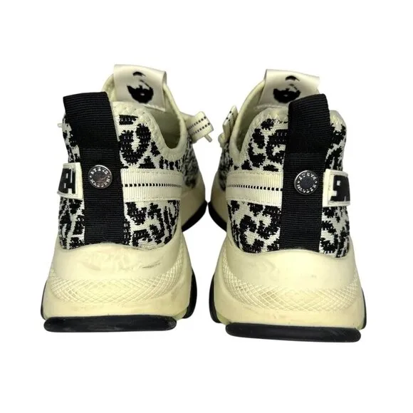 Womens Steve Madden Maxima Leopard Shoes Sneakers Womens Size 8 Black White