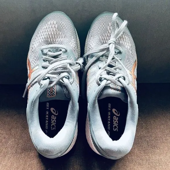WOMENS 8 ASICS GEL KAYANO 26 RUNNING SHOES Grey Copper Medium NR Mint Condition
