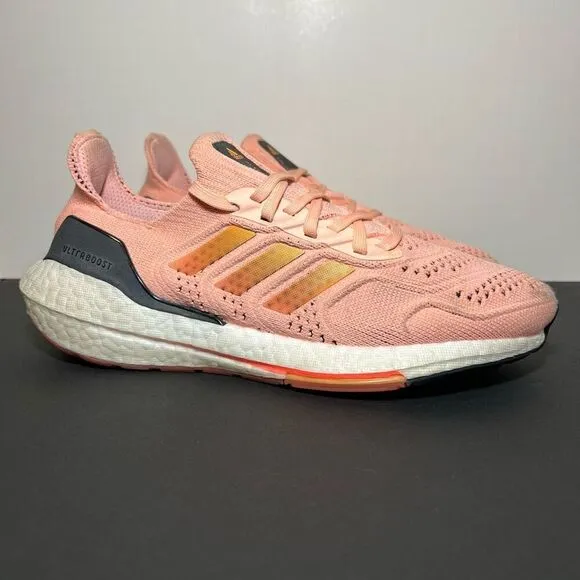 Womens ADIDAS UltraBoost 22 Heat.RDY Flash Orange Athletic Shoes / Size 8.5