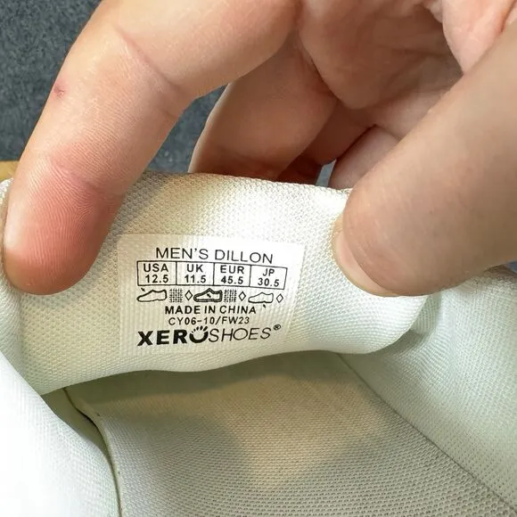 Xero Dillon Men's 12.5 White Minmalist Barefoot Athletic Shoes Sneakers