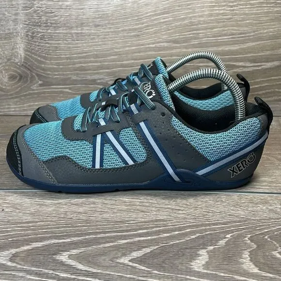 Xero Prio Blue Gray Black Women’s Sz 8 Zero Drop Vegan Barefoot Minimalist Shoes