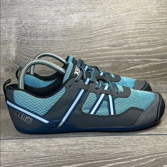 Xero Prio Blue Gray Black Women’s Sz 8 Zero Drop Vegan Barefoot Minimalist Shoes