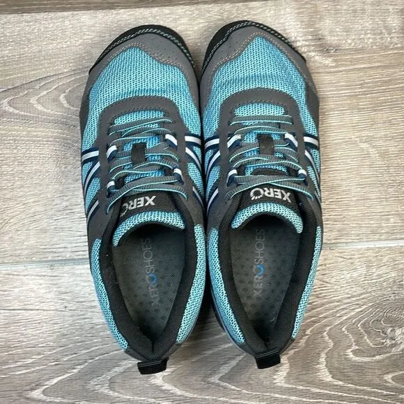 Xero Prio Blue Gray Black Women’s Sz 8 Zero Drop Vegan Barefoot Minimalist Shoes
