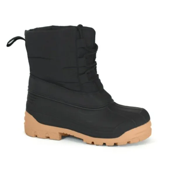 Yoki Kids Girl Lug Sole Winter Cozy Duck Boots Black