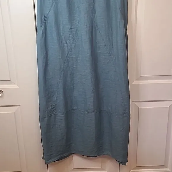 Yuvita Linen Maxi Tank Dress Pockets Size L
