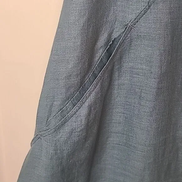 Yuvita Linen Maxi Tank Dress Pockets Size L