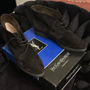 Yves Saint Laurent Black Suede womens 7 Shoes