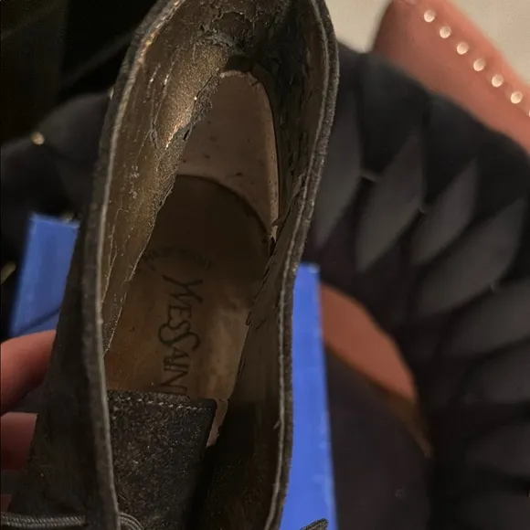 Yves Saint Laurent Black Suede womens 7 Shoes