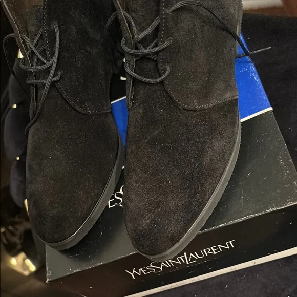 Yves Saint Laurent Black Suede womens 7 Shoes