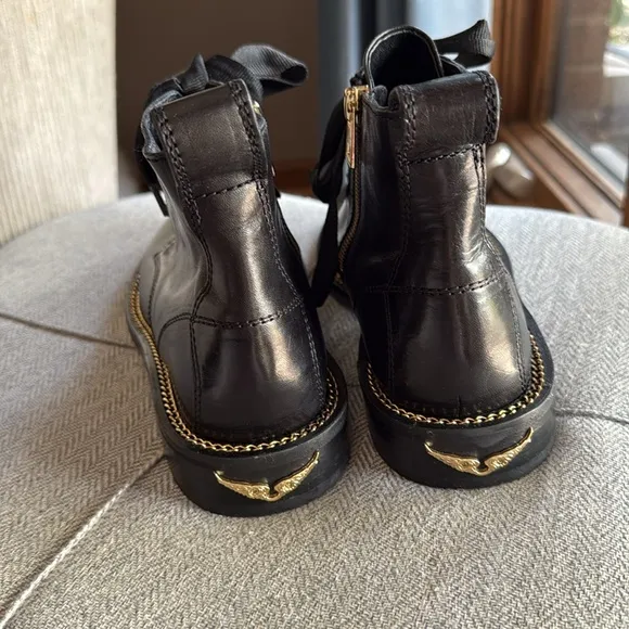 ZADIG &amp; VOLTAIRELaureen Jumbo-Lace Leather Zip Boots