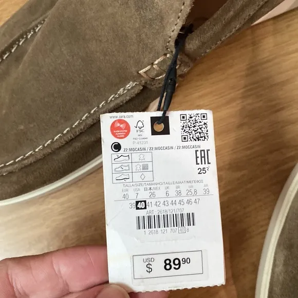 ZARA Suede Men’s Moccasin shoes 👞 New with 🏷